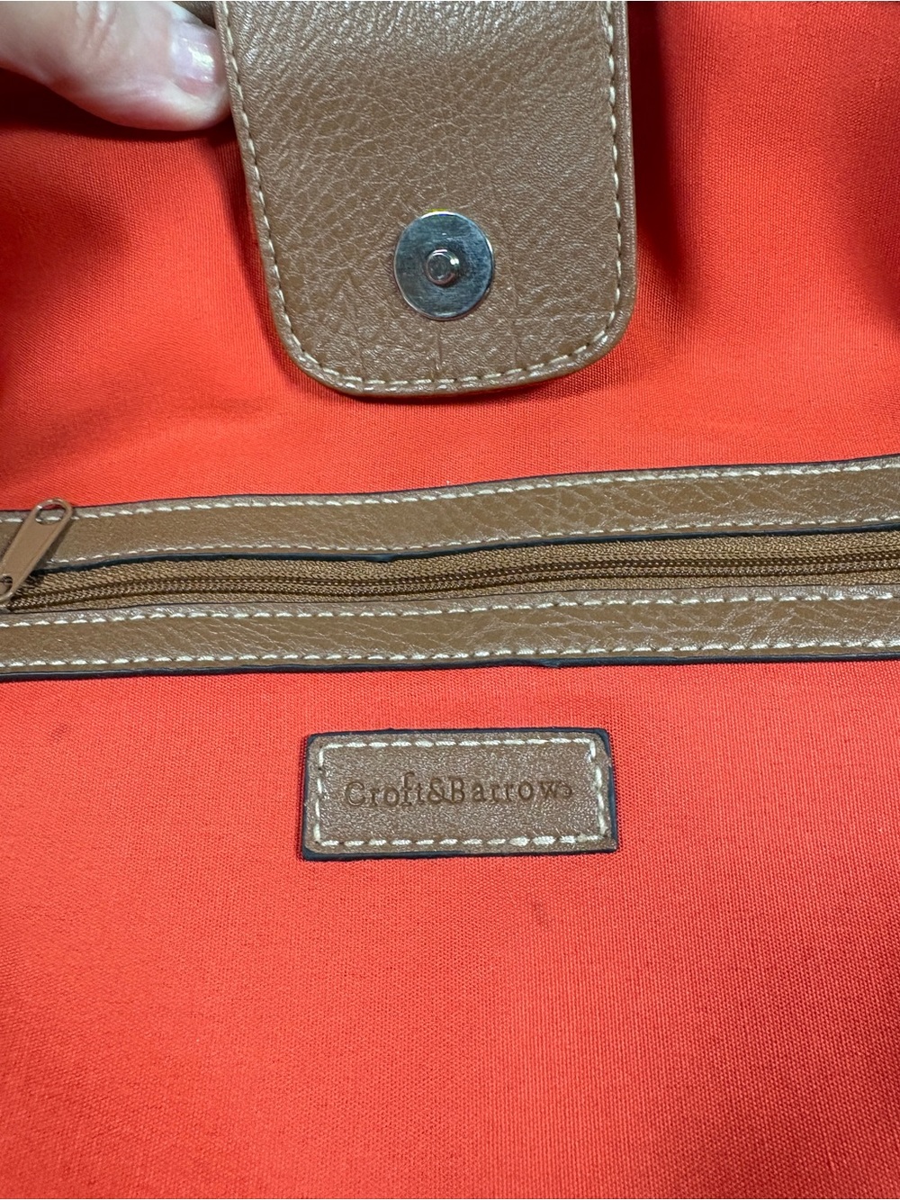 Croft & Barrow Bohemian Paisley Canvas Tote/Shoulder Bag with faux Leather Trim - Picture 9 of 16